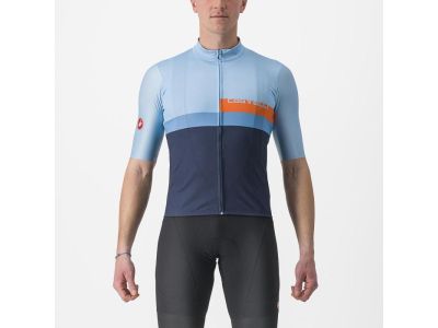 Koszulka rowerowa Castelli A BLOCCO, belgijski niebieski/jasnoniebieski/szkarłatny