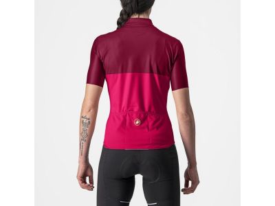 Damska koszulka rowerowa Castelli VELOCISSIMA, perska czerwień/bord