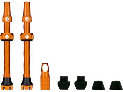 Muc Off Tubeless Presta Valve KIT V2 schlauchlose Ventile, Kugelventil, orange, 2 Stk