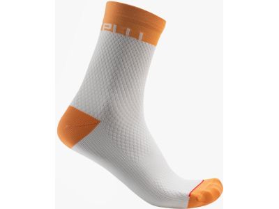 Castelli VELOCISSIMA 12 dámské ponožky, slonovina/oranžová