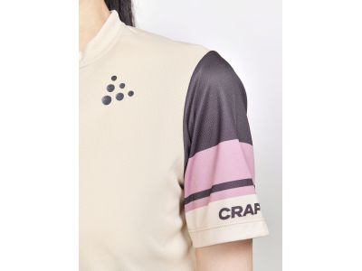 Koszulka rowerowa damska CRAFT CORE Endur Logo, beżowa