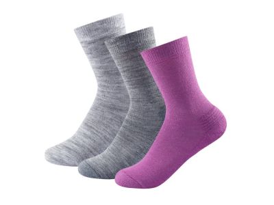 Devold Merino zokni, 3 pár, rózsaszín/szürke