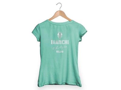 Bianchi Café &amp; Cycles dámske tričko, celeste