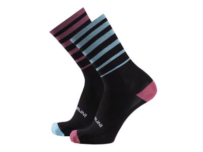 Nalini Gravel Socken, schwarz/blau/lila