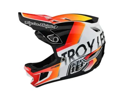 Troy Lee Designs D4 Composite MIPS helmet, qualifier white/orange
