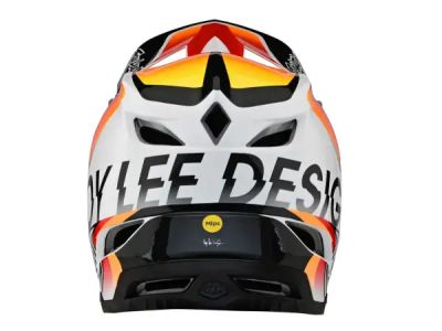 Kask Troy Lee Designs D4 Composite MIPS, kwalifikator biało-pomarańczowy