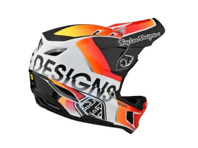 Troy Lee Designs D4 Composite MIPS helmet, qualifier white/orange