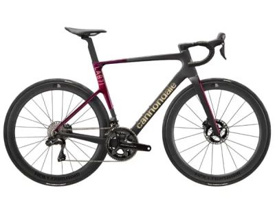 Cannondale SuperSix EVO Hi-MOD LAB71 Fahrrad, Jet Black/Marmor Oxblood/Smoke geschliffenes Chrom