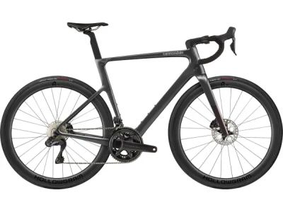 Cannondale SuperSix EVO Carbon 2 Kompaktfahrrad, Rohcarbon/Disco-Schwarz/Feinsilber