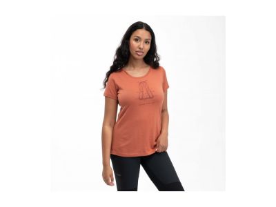Bergans Graphic Wool Damen-T-Shirt, terracotta/chianti red