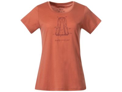 Bergans Graphic Wool dámske tričko, terracotta/chianti red