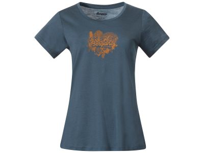 Bergans Graphic Wool women's t-shirt, orion blue/golden field