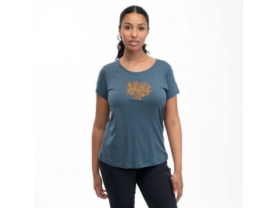 Bergans Graphic Wool women's t-shirt, orion blue/golden field