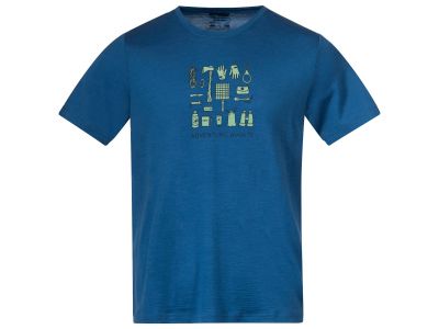 Bergans Graphic Wool T-shirt, north sea blue/jade green/navy blue