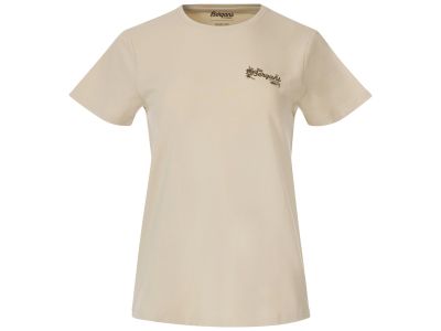 Bergans Graphic Damen T-Shirt, Kreidesand/Dunkelolivgrün