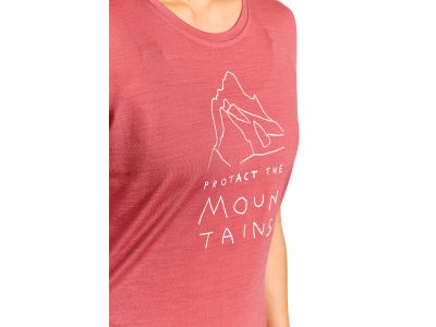 Damska koszulka T-shirt ORTOVOX 150 Cool Mountain Protector, w kolorze dzikiego różu