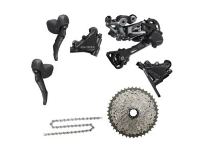 Shimano GRX 600 set without cranks, cassette 11-34T, 1x11, hydr. disc. brakes