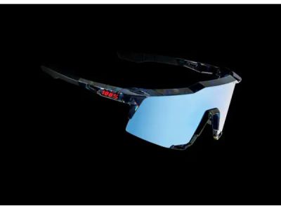 100% SPEEDCRAFT glasses, black holographic/hyper blue multilayer mirror lens
