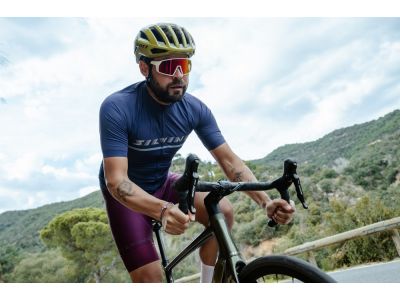 Koszulka rowerowa SILVINI Mazzano ciemnoniebieski/kremowym