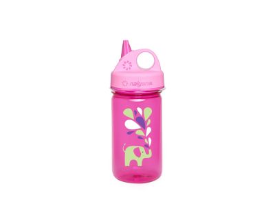 Nalgene Grip-N-Gulp Sustain Kinderflasche, 0.375 l, pink/elephant