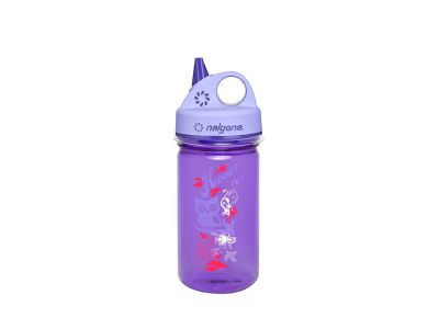 Nalgene Grip-N-Gulp Sustain dětská láhev, 0,375 l, purple/hoot
