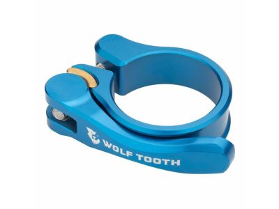 Wolf Tooth saddle clamp, 34.9 mm, Quick Release, blue