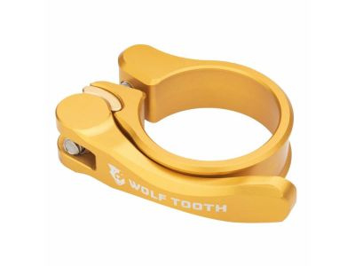 Wolf Tooth saddle clamp, 34.9 mm, Quick Release, gold