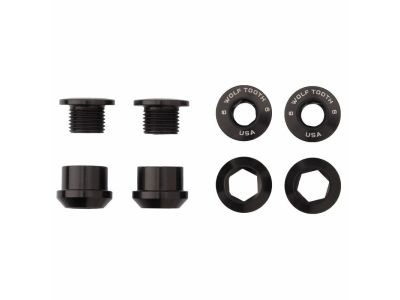 Wolf Tooth Chainring Nuts and Bolts screw set, black, 4 pcs