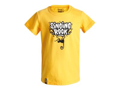 Singing rock MONKEY 140 dětské tričko, žlutá