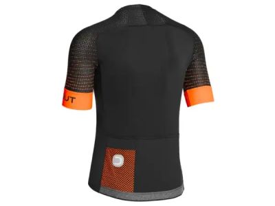 Koszulka rowerowa Dotout Hybrid, czarno/fluopomarańczowa