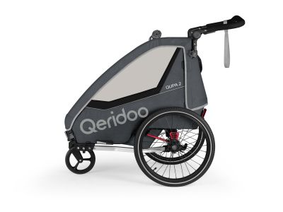 Qeridoo Qupa2 Fahrradanhänger für Kinder, grau