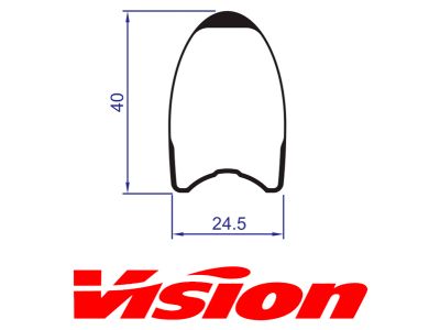 Vision METRON 40 zadný cestný ráfik, 21 dier