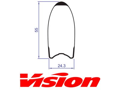 Obręcz szosowa przednia Vision Metron 55 RB, 18 otworów