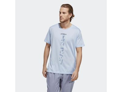 adidas Terrex Agravic Trail Running T-Shirt, Blue Dawn