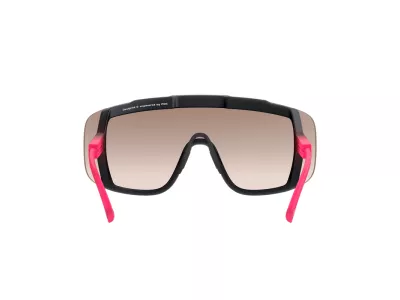 POC Devour-Brille, fluoreszierendes Pink/Uranschwarz durchscheinend/brauner Silberspiegel