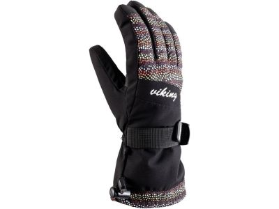 Viking Tanuka women&#39;s gloves, black/multicolor