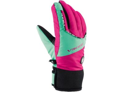 Viking Fin children&#39;s gloves, pink green