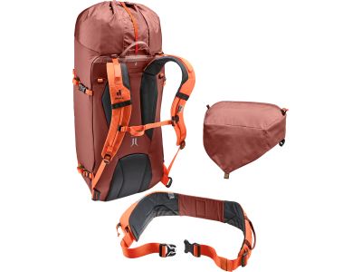 deuter Guide 34+8 backpack, 34 l, redwood/papaya