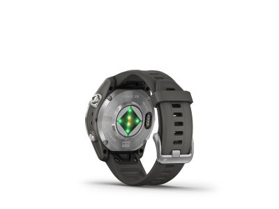 Garmin fenix 7S Pro Solar hodinky, Silver Stainless Steel, Graphite Band