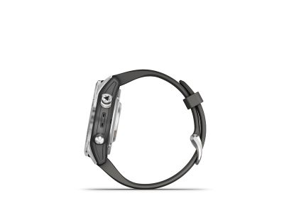 Garmin fenix 7S Pro Solar hodinky, Silver Stainless Steel, Graphite Band
