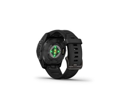 Garmin fenix 7S Pro Sapphire Solar hodinky, Carbon Gray DLC Titanium, Black Band