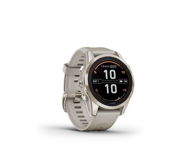 Garmin fenix 7S Pro Sapphire Solar watch, Soft Gold Stainless Steel, Light Sand Band