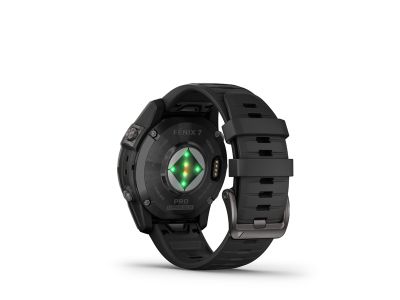Garmin fenix 7 Pro Sapphire Solar hodinky, Carbon Gray DLC Titanium, Black Band