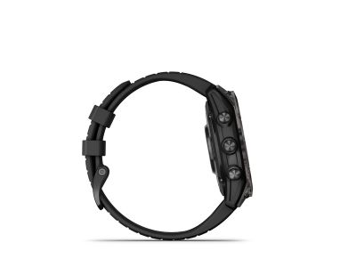 Garmin fenix 7 Pro Sapphire Solar watch, Carbon Gray DLC Titanium, Black Band