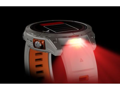 Garmin fenix 7 Pro Sapphire Solar hodinky, Titanium, Fog Gray/Ember Orange Band