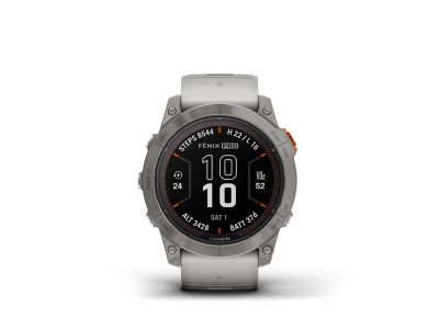 Garmin fenix 7X Pro Sapphire Solar hodinky, Titanium, Fog Gray/Ember Orange Band