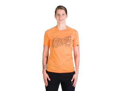 T-shirt damski Northfinder VICKI, jasnopomarańczowy melanż