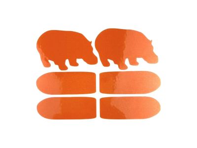 Reflektierende Aufkleber von ShamanRacing, Nilpferd, 6er-Set, orange