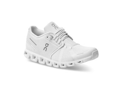 On Cloud 5 shoes, all white