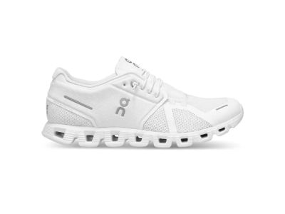 On Cloud 5 shoes, all white